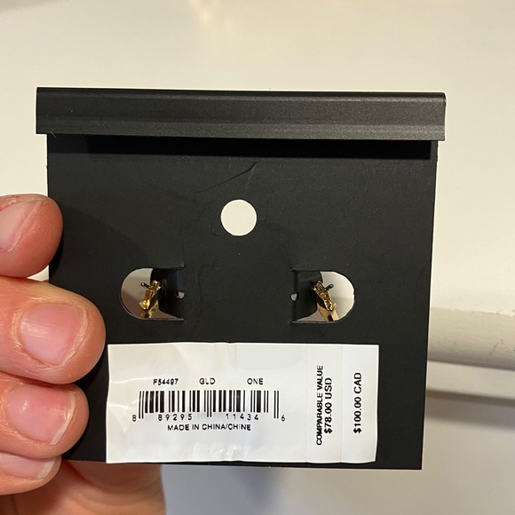 Coach Pave Signature Huggie Earrings - Picture 4 of 4